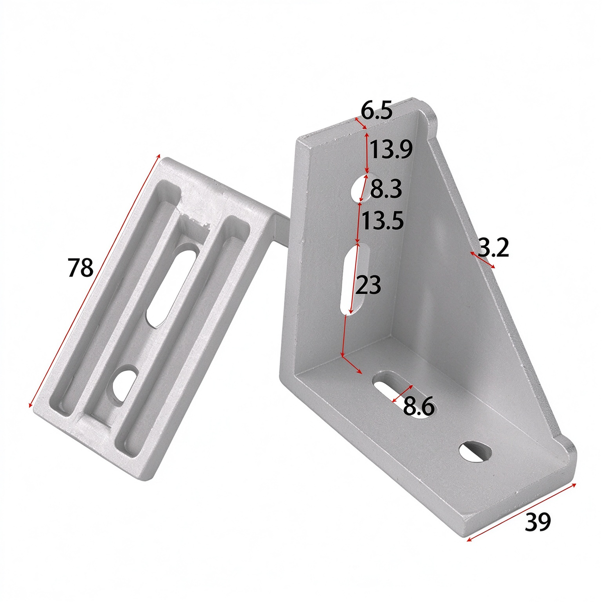 Heavy-Duty 90-Degree Aluminum Corner Bracket Connector for T-Slot Extrusions