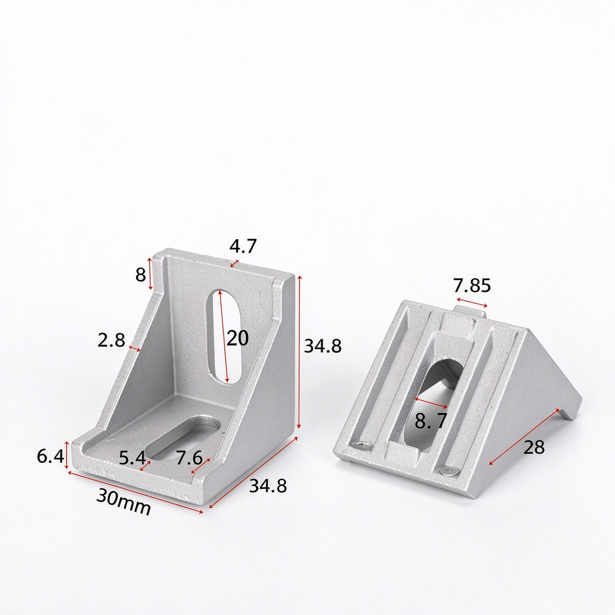 Heavy-Duty 90-Degree Aluminum Corner Bracket Connector for T-Slot Extrusions