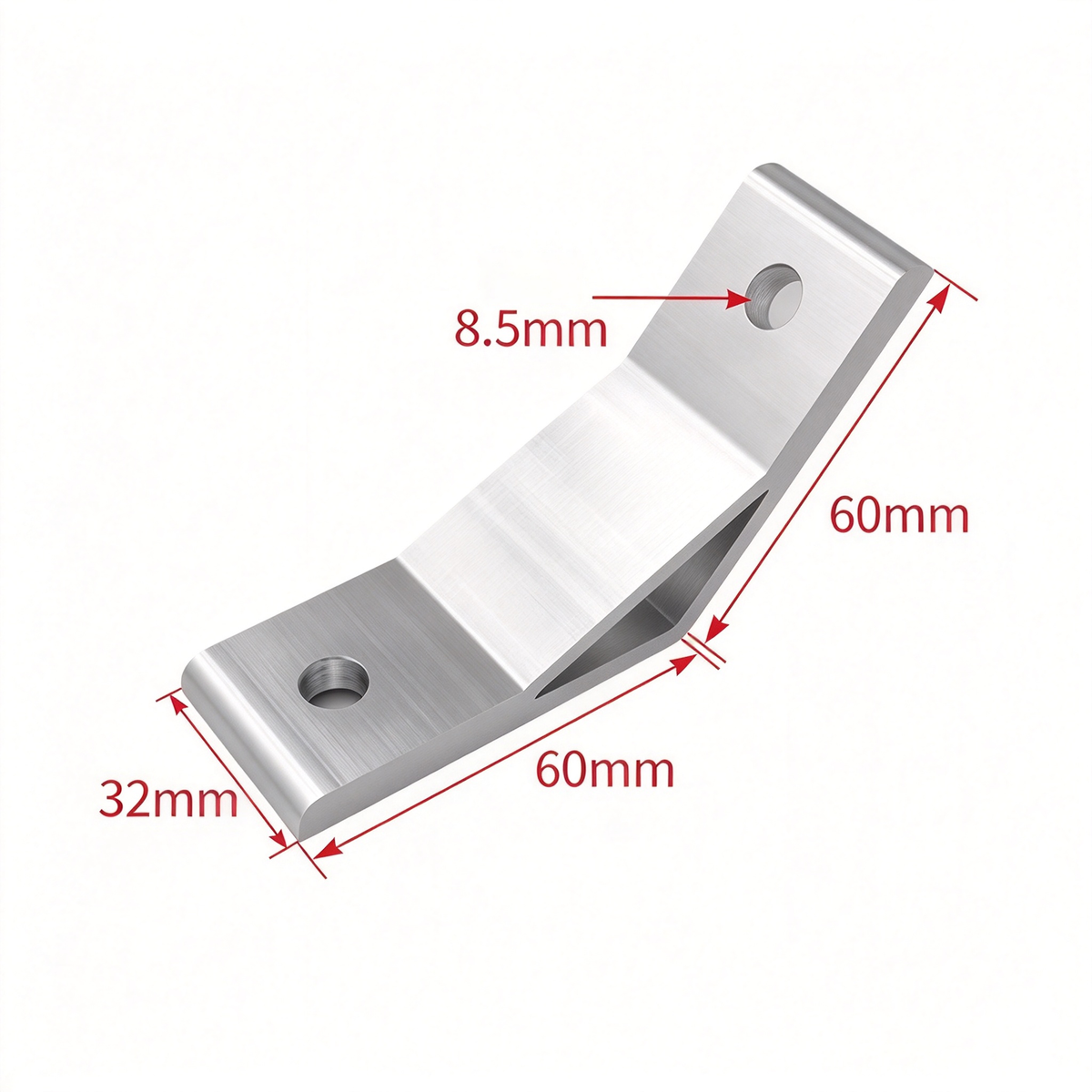 Aluminum Extrusion Corner Bracket - 90/45/135 Degree (2020 to 8080 Series)