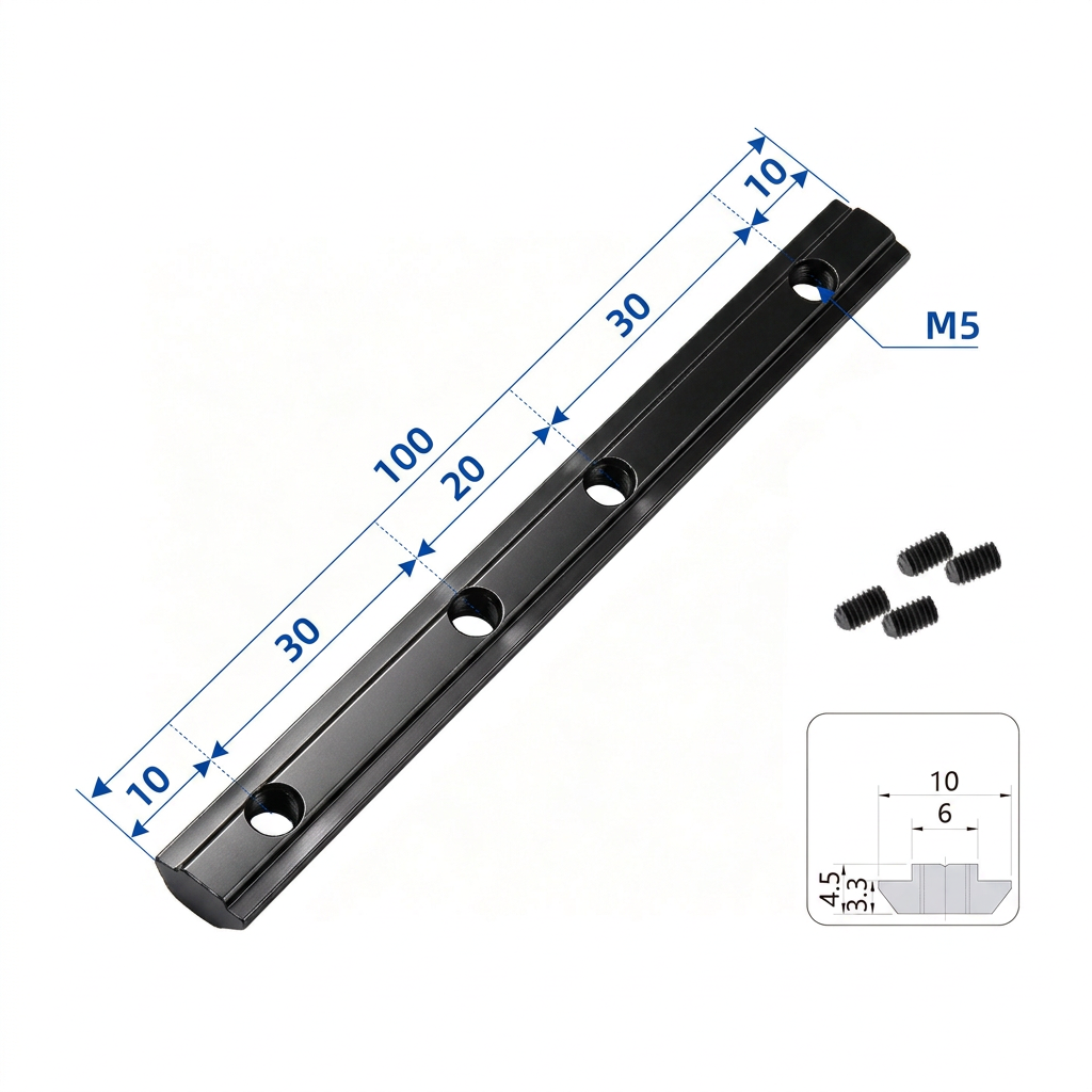 Inside Straight Line Connector for T-Slot Aluminum Extrusions - In-Line Profile Extension Joint