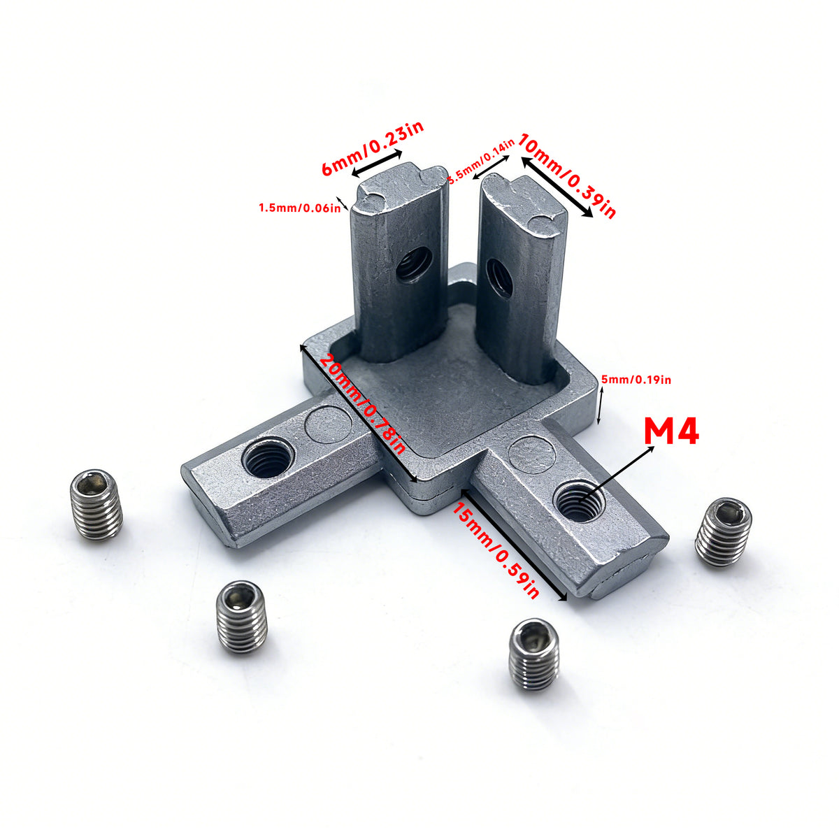 Aluminum Profile 2-Way & 3-Way Cube Corner Connectors (1515 / 2020 / 3030 / 4040 Series)