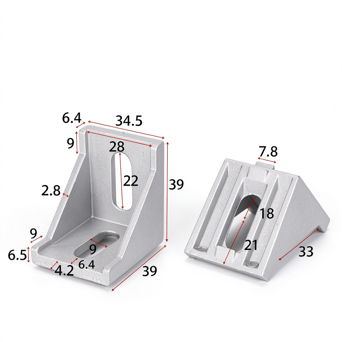 Heavy-Duty 90-Degree Aluminum Corner Bracket Connector for T-Slot Extrusions