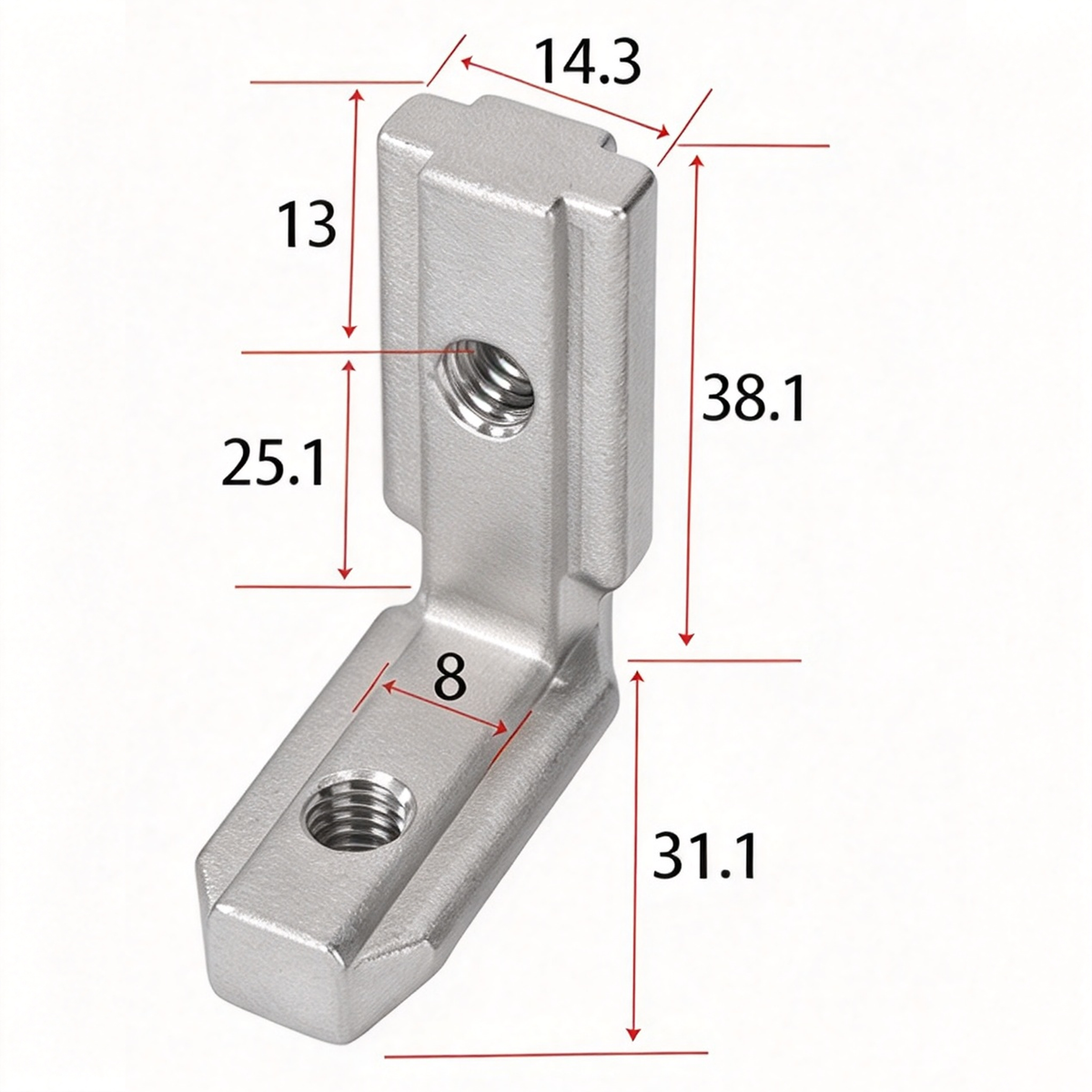 European Standard Inside Corner Bracket - Concealed L-Joint Connector for Aluminum Profiles (15 / 20 / 30 / 40 / 45 / 50 Series)