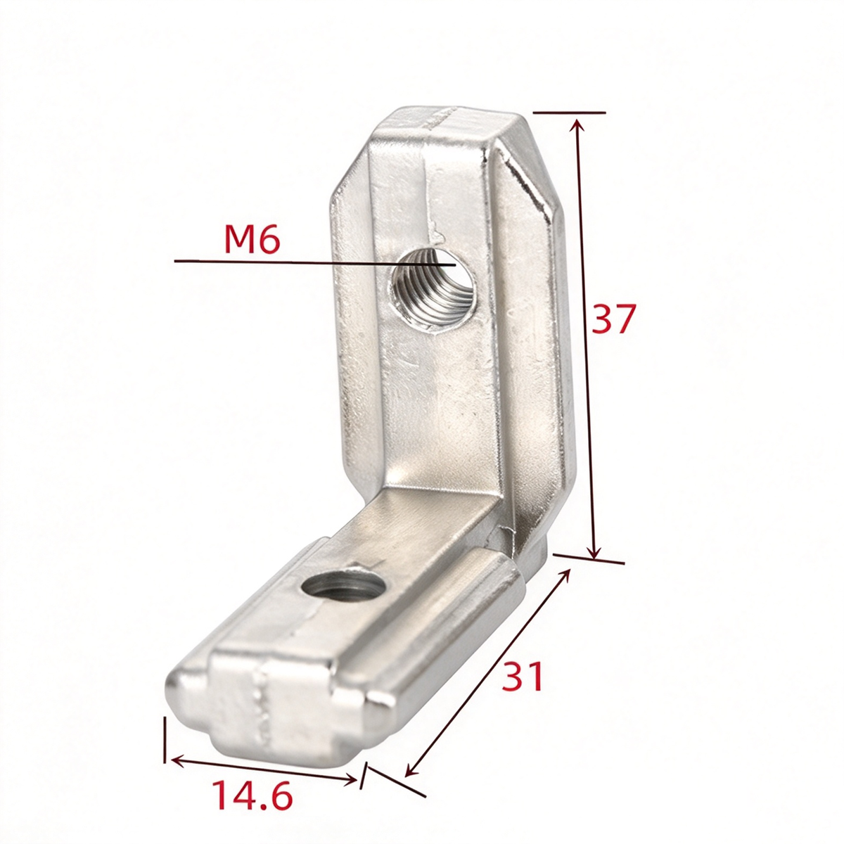 European Standard Inside Corner Bracket - Concealed L-Joint Connector for Aluminum Profiles (15 / 20 / 30 / 40 / 45 / 50 Series)
