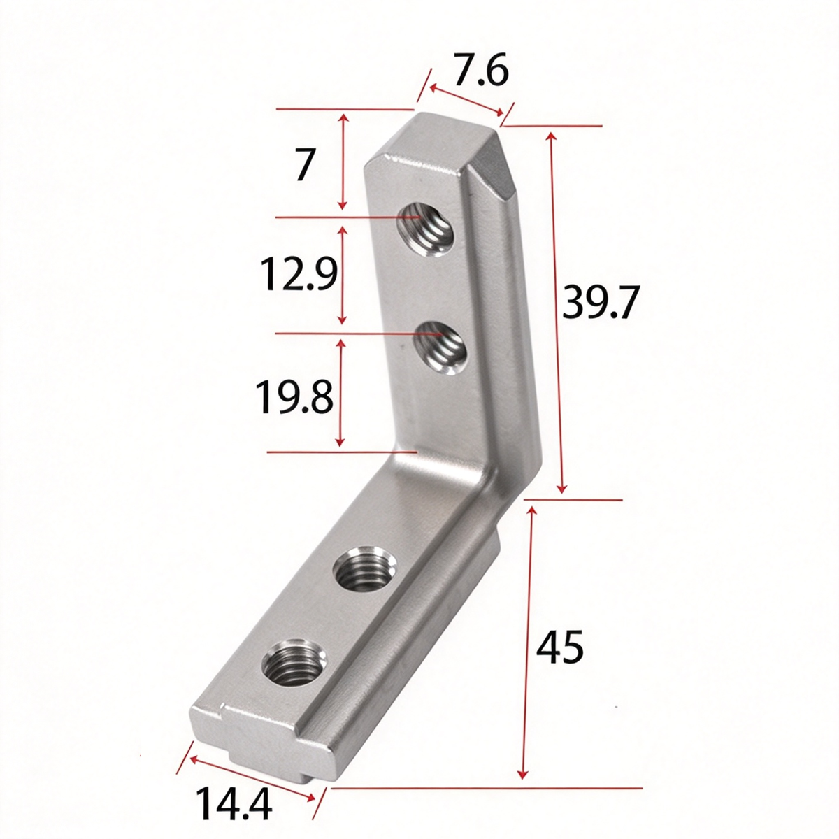 European Standard Inside Corner Bracket - Concealed L-Joint Connector for Aluminum Profiles (15 / 20 / 30 / 40 / 45 / 50 Series)