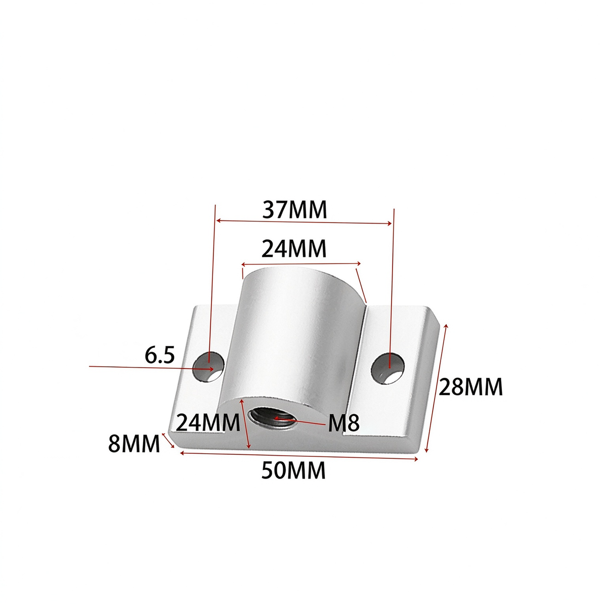 Montageplatte für Aluminiumprofil-Endfüße – Adapter für Nivellierfüße (20-/30-/40-/45-/50er-Serie)