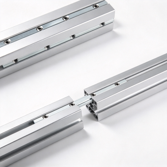 Inside Straight Line Connector for T-Slot Aluminum Extrusions - In-Line Profile Extension Joint