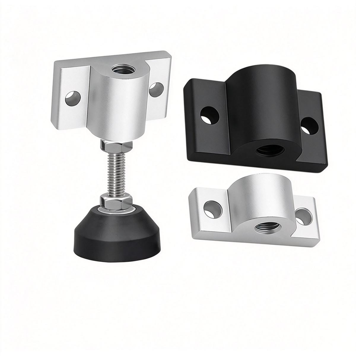 Montageplatte für Aluminiumprofil-Endfüße – Adapter für Nivellierfüße (20-/30-/40-/45-/50er-Serie)