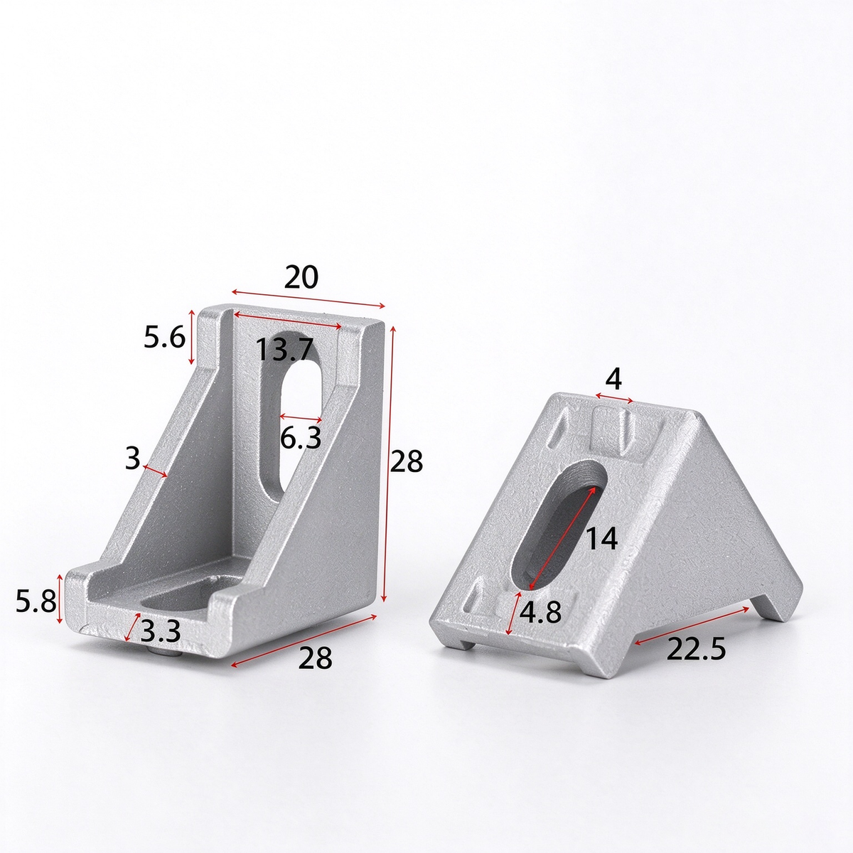 Heavy-Duty 90-Degree Aluminum Corner Bracket Connector for T-Slot Extrusions