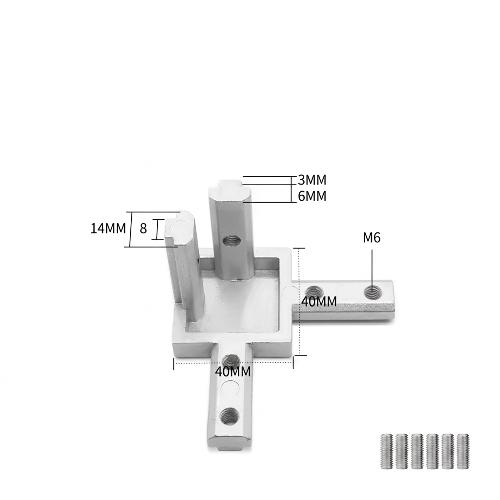 Aluminum Profile 2-Way & 3-Way Cube Corner Connectors (1515 / 2020 / 3030 / 4040 Series)