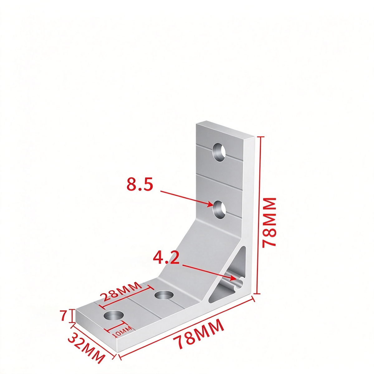Aluminum Extrusion Corner Bracket - 90/45/135 Degree (2020 to 8080 Series)