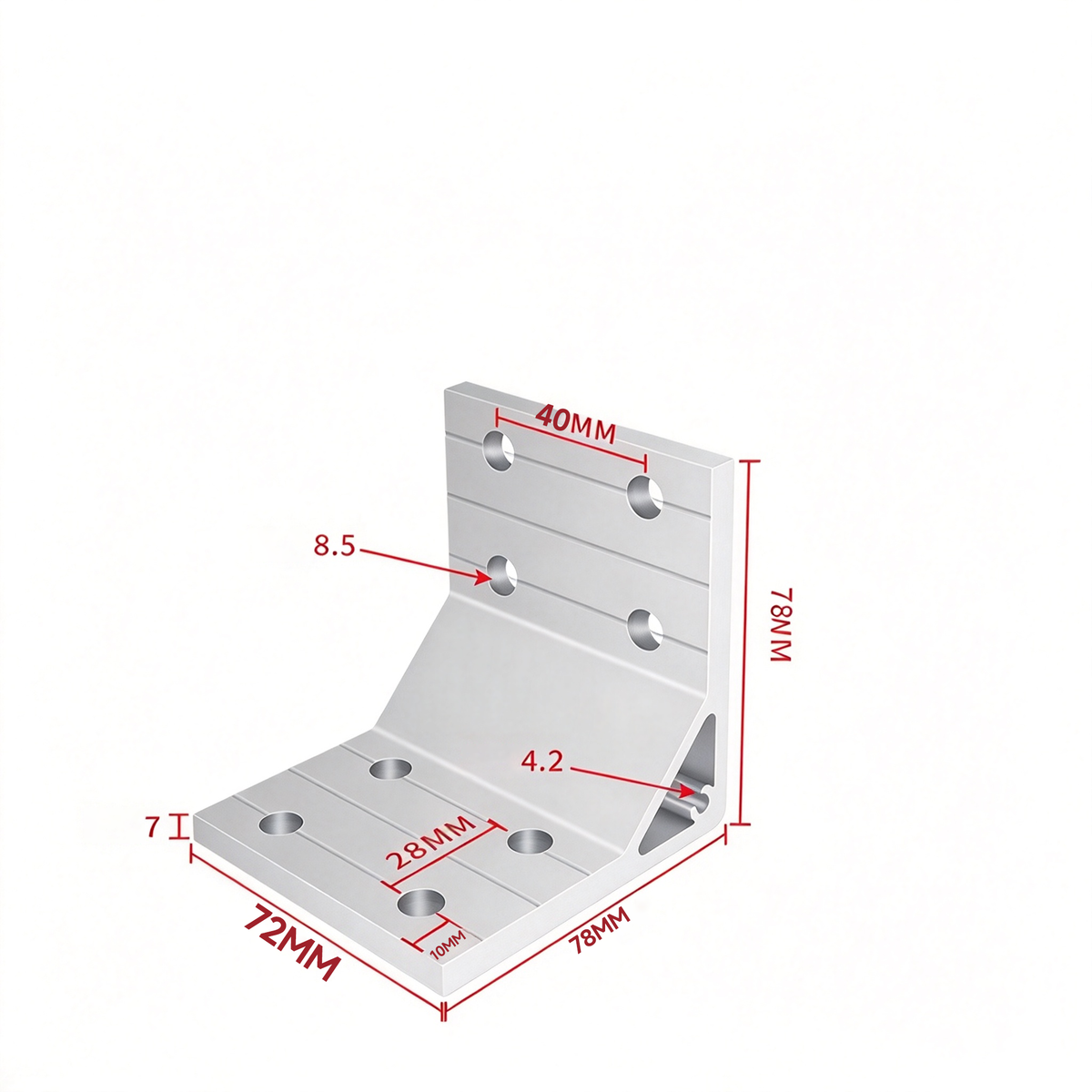 Aluminum Extrusion Corner Bracket - 90/45/135 Degree (2020 to 8080 Series)