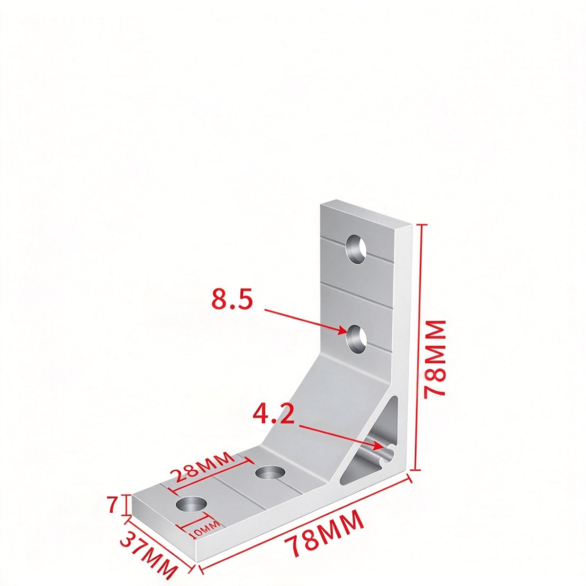 Aluminum Extrusion Corner Bracket - 90/45/135 Degree (2020 to 8080 Series)