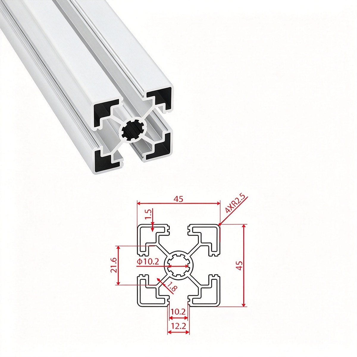 Europäischer Standard 4545, 4560 & 4590 T-Nut-Aluminium-Extrusionsprofile - Schwere Konstruktionsrahmen