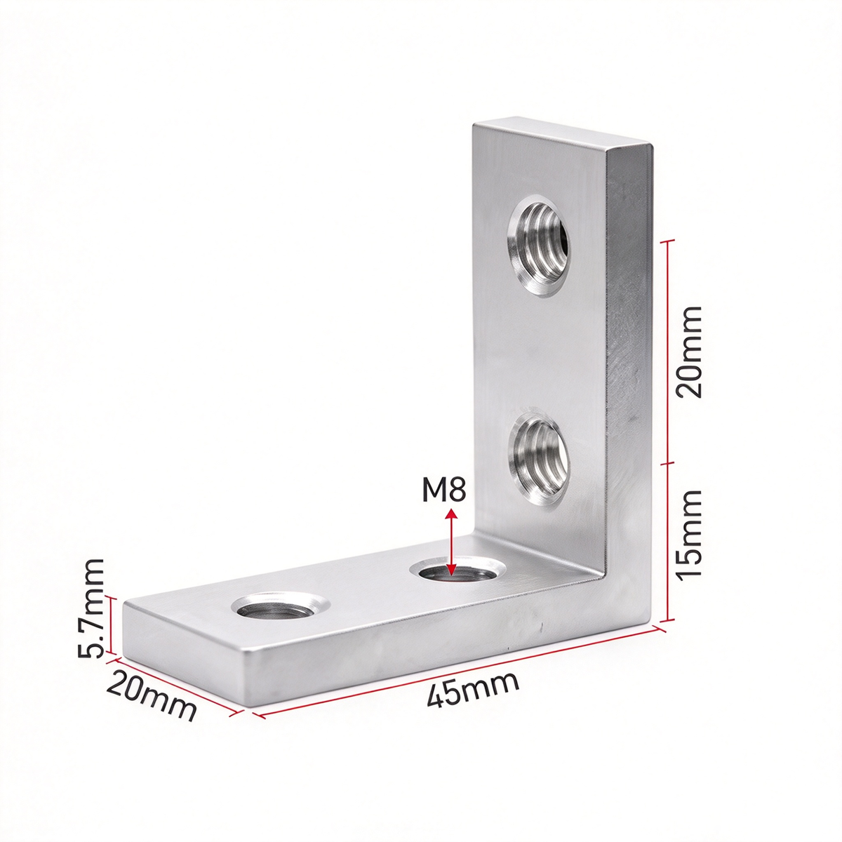 European Standard Inside Corner Bracket - Concealed L-Joint Connector for Aluminum Profiles (15 / 20 / 30 / 40 / 45 / 50 Series)