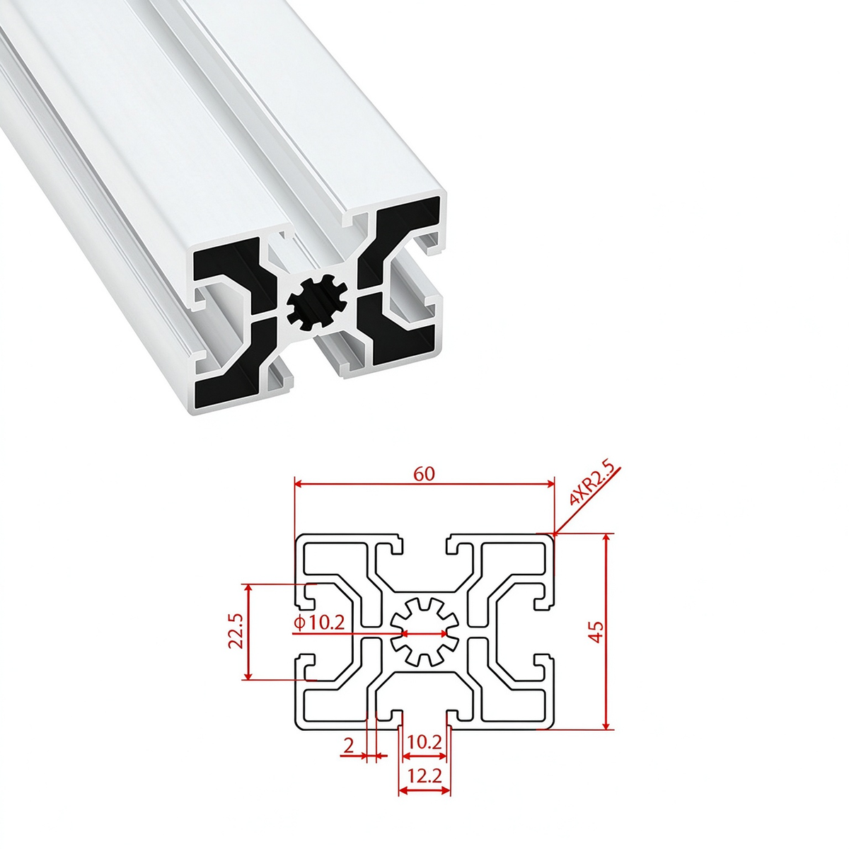 Europäischer Standard 4545, 4560 & 4590 T-Nut-Aluminium-Extrusionsprofile - Schwere Konstruktionsrahmen