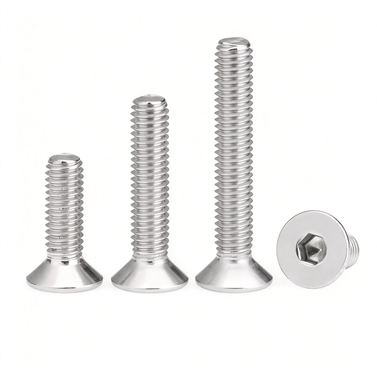 Flat Head Socket Screws for Aluminum Extrusion Profiles - M4 to M8 (Stainless Steel / Black)