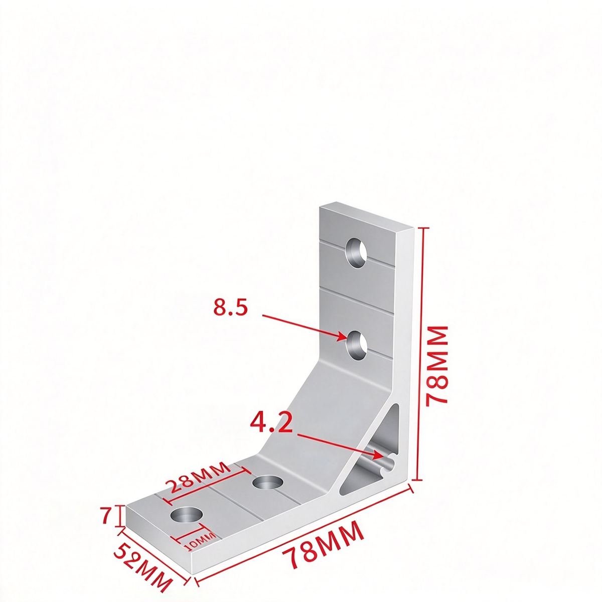 Aluminum Extrusion Corner Bracket - 90/45/135 Degree (2020 to 8080 Series)