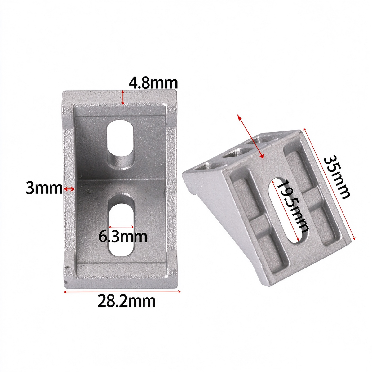Heavy-Duty 90-Degree Aluminum Corner Bracket Connector for T-Slot Extrusions