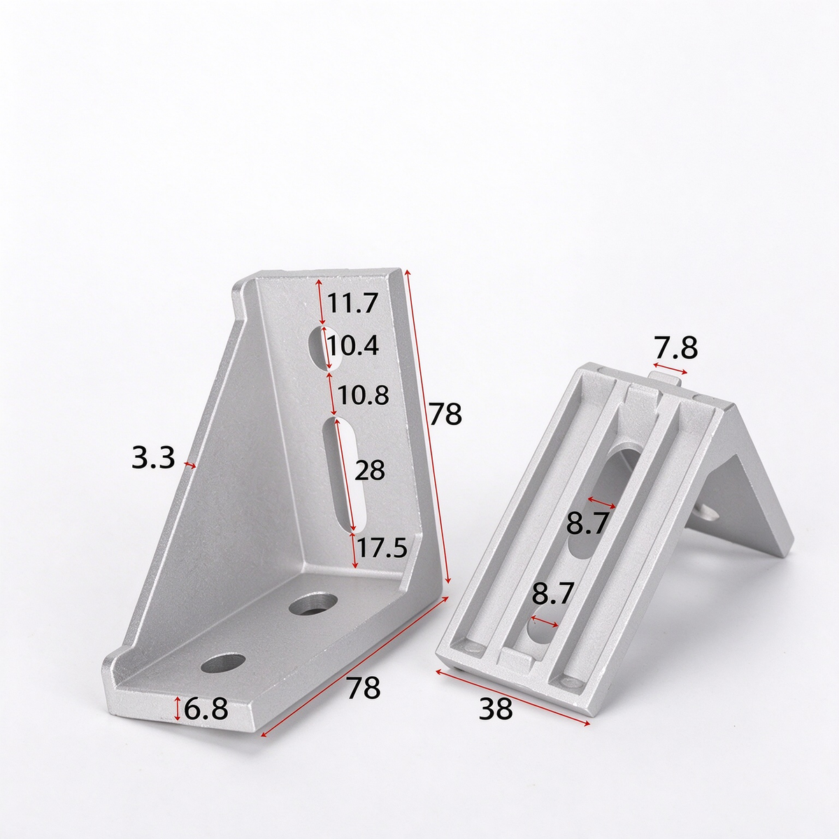 Heavy-Duty 90-Degree Aluminum Corner Bracket Connector for T-Slot Extrusions