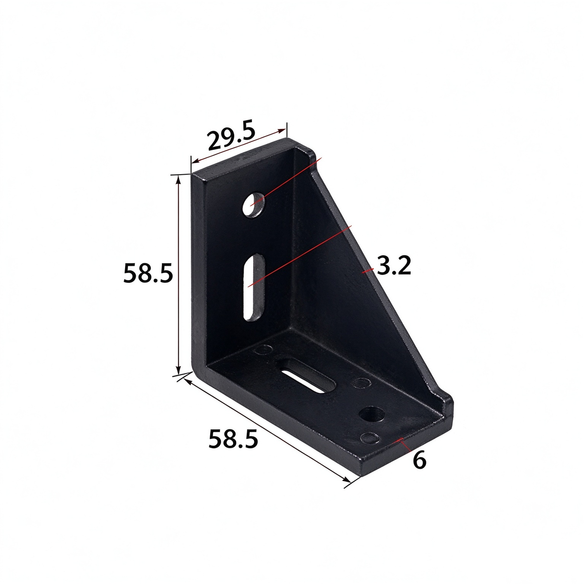 Heavy-Duty 90-Degree Aluminum Corner Bracket Connector for T-Slot Extrusions