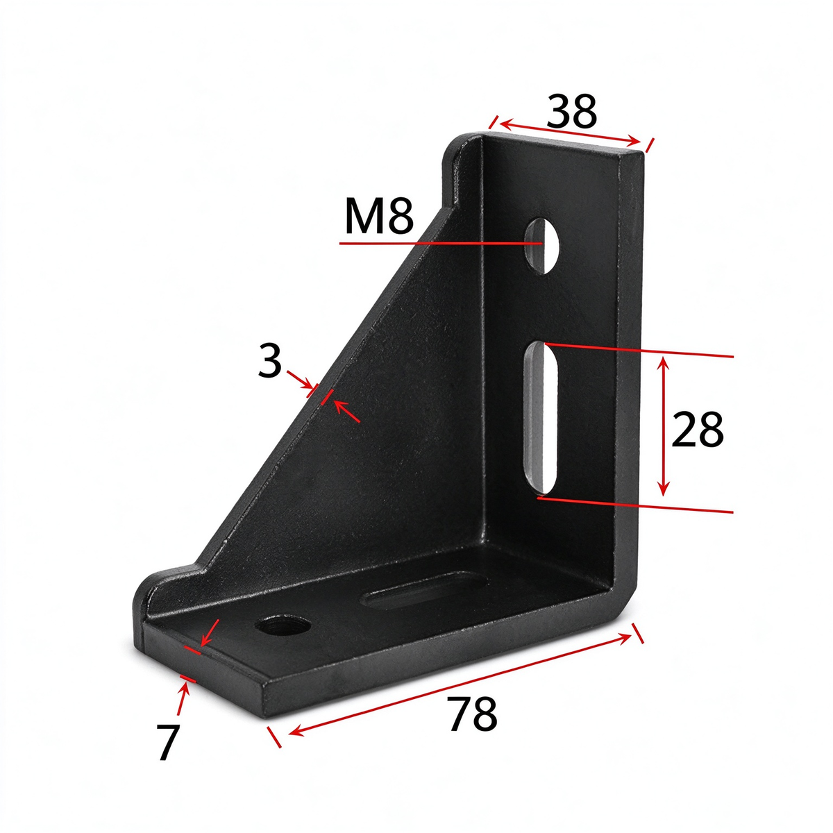 Heavy-Duty 90-Degree Aluminum Corner Bracket Connector for T-Slot Extrusions