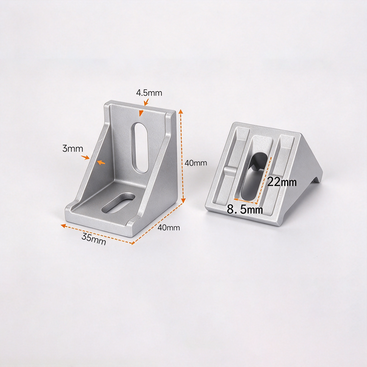 Heavy-Duty 90-Degree Aluminum Corner Bracket Connector for T-Slot Extrusions