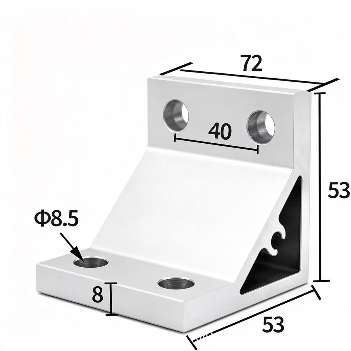 Aluminum Extrusion Corner Bracket - 90/45/135 Degree (2020 to 8080 Series)