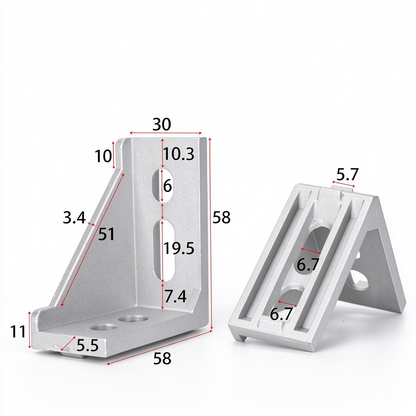 Heavy-Duty 90-Degree Aluminum Corner Bracket Connector for T-Slot Extrusions