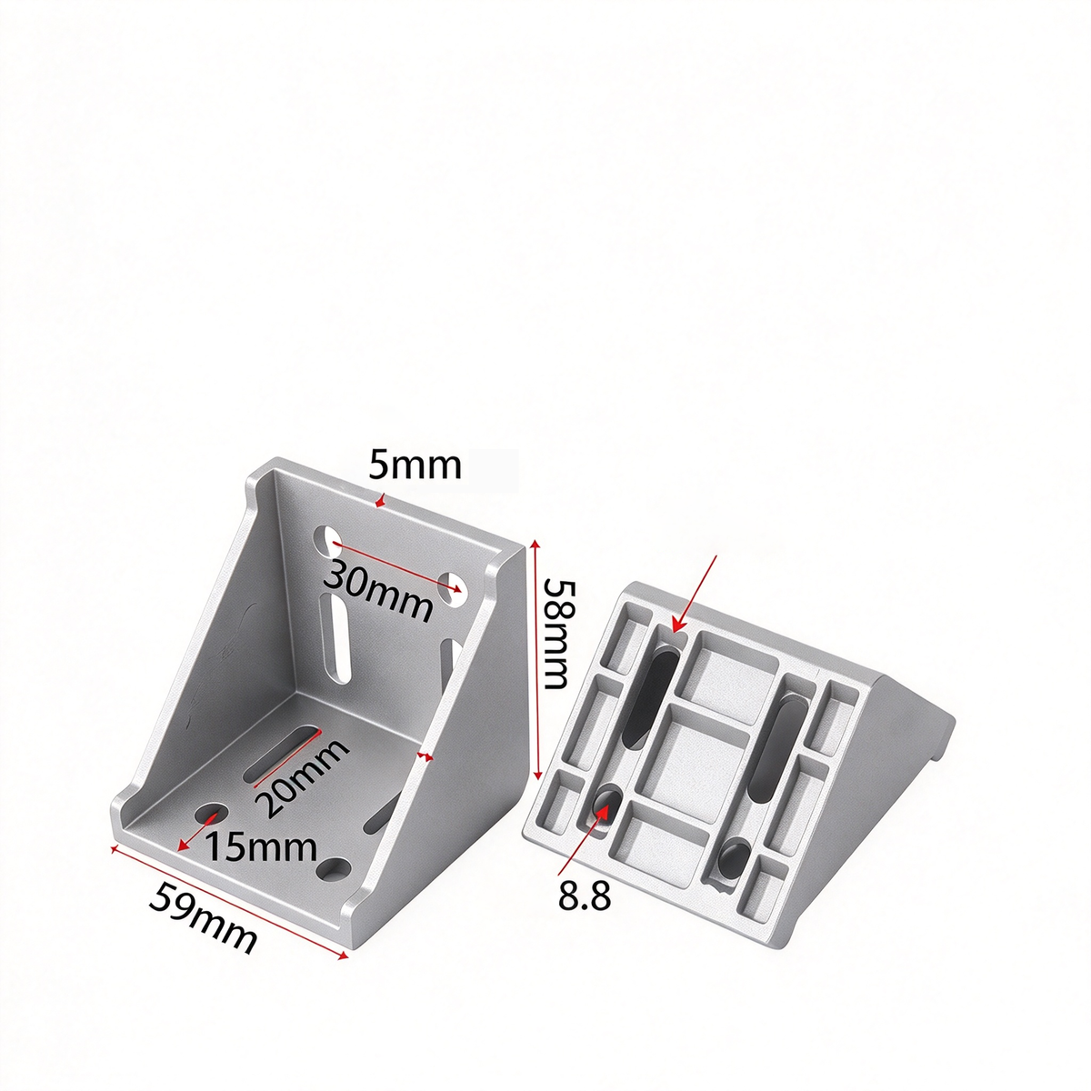 Heavy-Duty 90-Degree Aluminum Corner Bracket Connector for T-Slot Extrusions