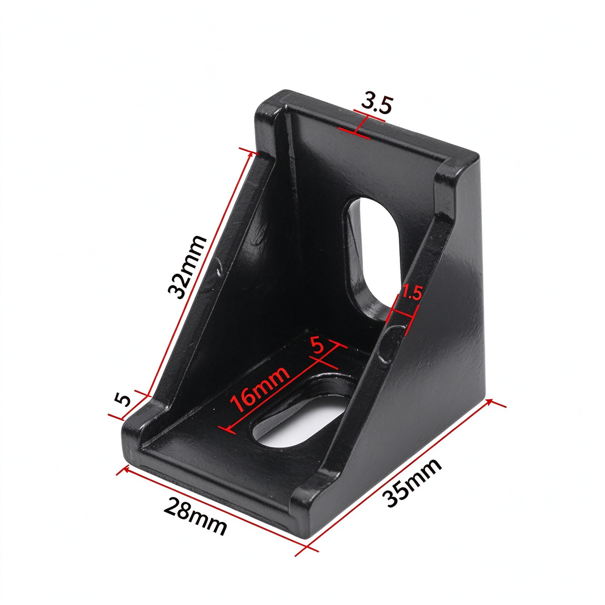Heavy-Duty 90-Degree Aluminum Corner Bracket Connector for T-Slot Extrusions