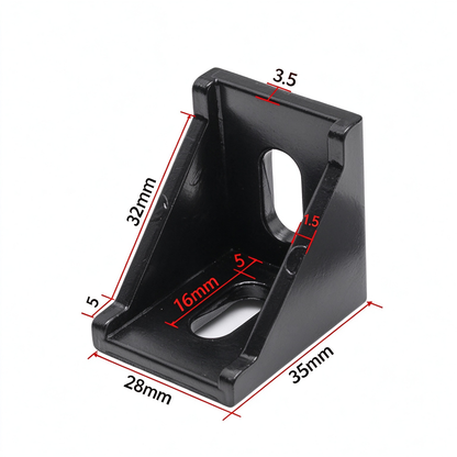 Heavy-Duty 90-Degree Aluminum Corner Bracket Connector for T-Slot Extrusions