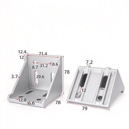 Heavy-Duty 90-Degree Aluminum Corner Bracket Connector for T-Slot Extrusions