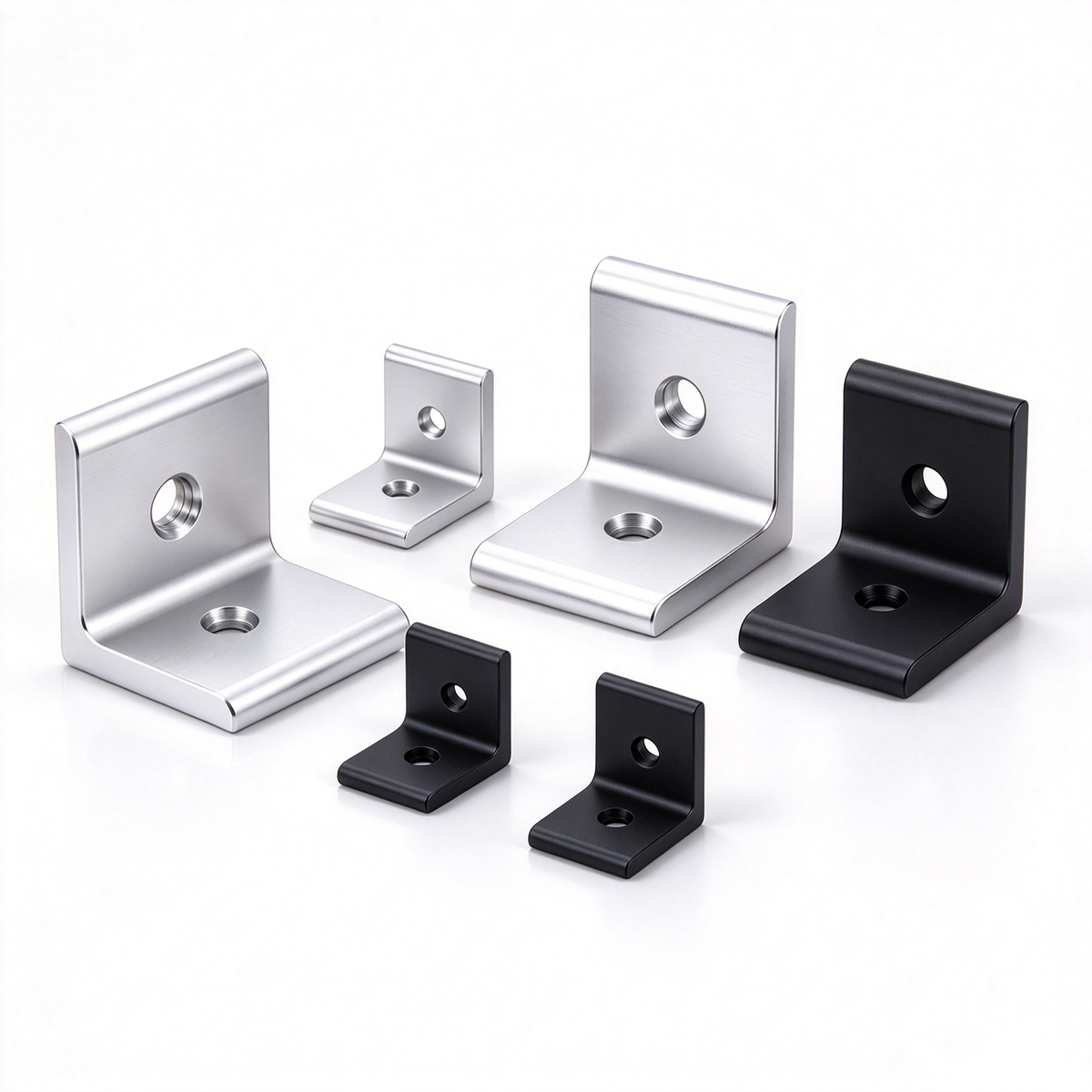 Aluminum Profile Vertical Corner Bracket & Shelf Support - 90 Degree Angle Joint (20 / 30 / 40 / 45 / 50 Series)