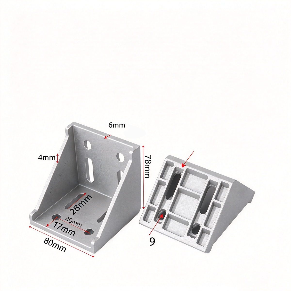 Heavy-Duty 90-Degree Aluminum Corner Bracket Connector for T-Slot Extrusions