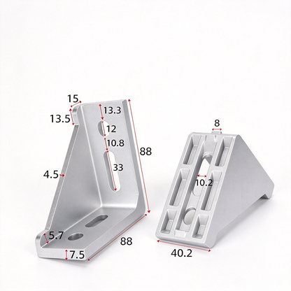 Heavy-Duty 90-Degree Aluminum Corner Bracket Connector for T-Slot Extrusions