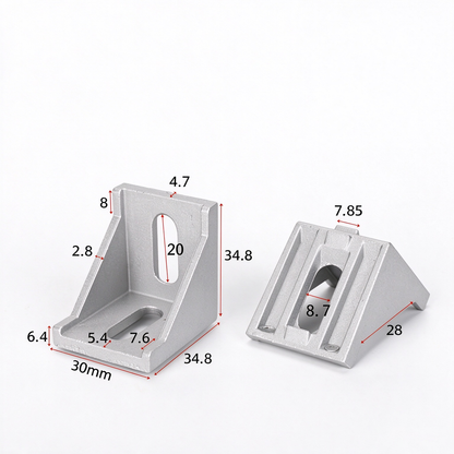 Heavy-Duty 90-Degree Aluminum Corner Bracket Connector for T-Slot Extrusions