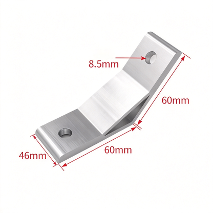 Aluminum Extrusion Corner Bracket - 90/45/135 Degree (2020 to 8080 Series)