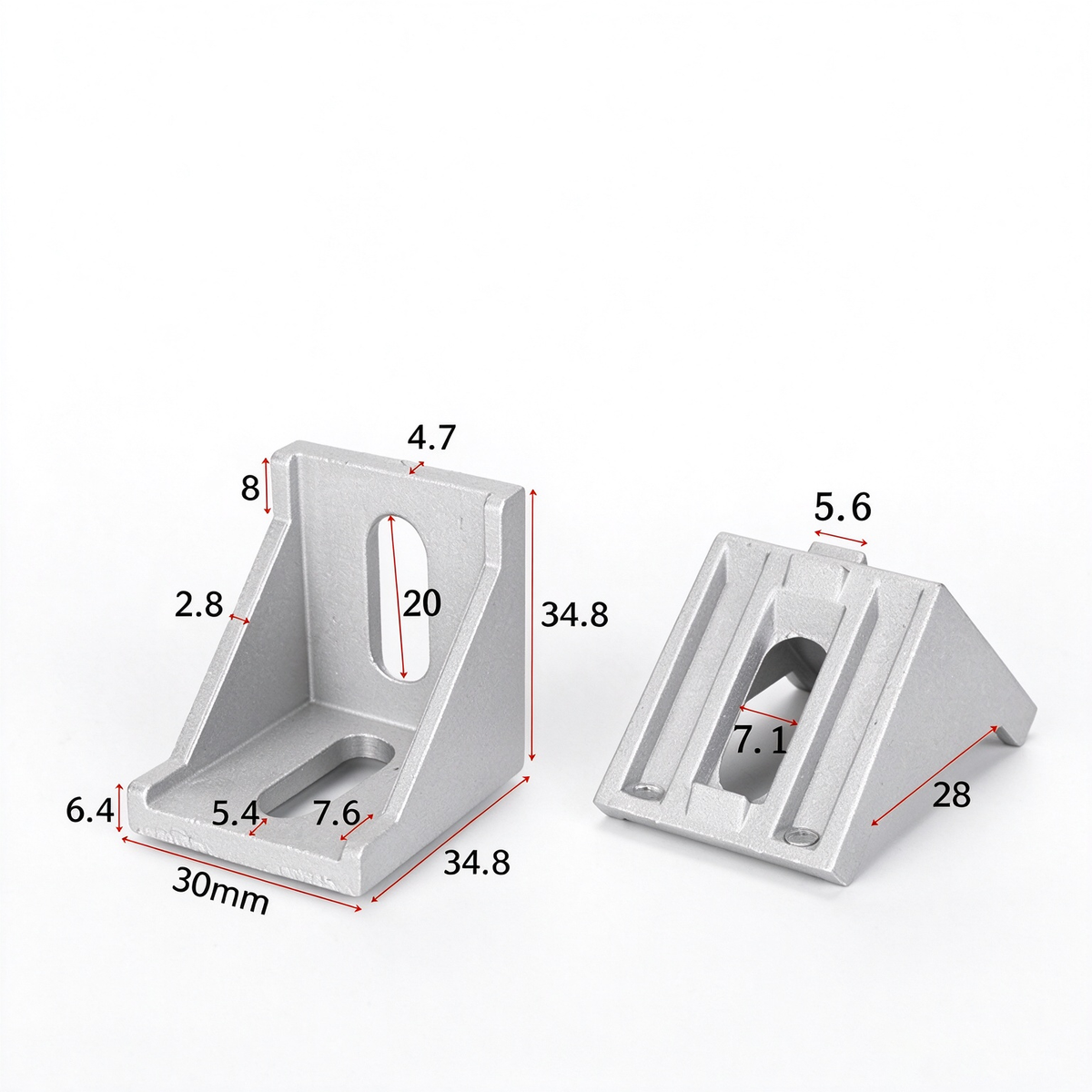 Heavy-Duty 90-Degree Aluminum Corner Bracket Connector for T-Slot Extrusions