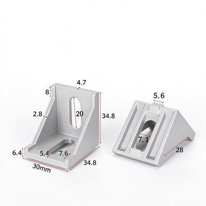 Heavy-Duty 90-Degree Aluminum Corner Bracket Connector for T-Slot Extrusions