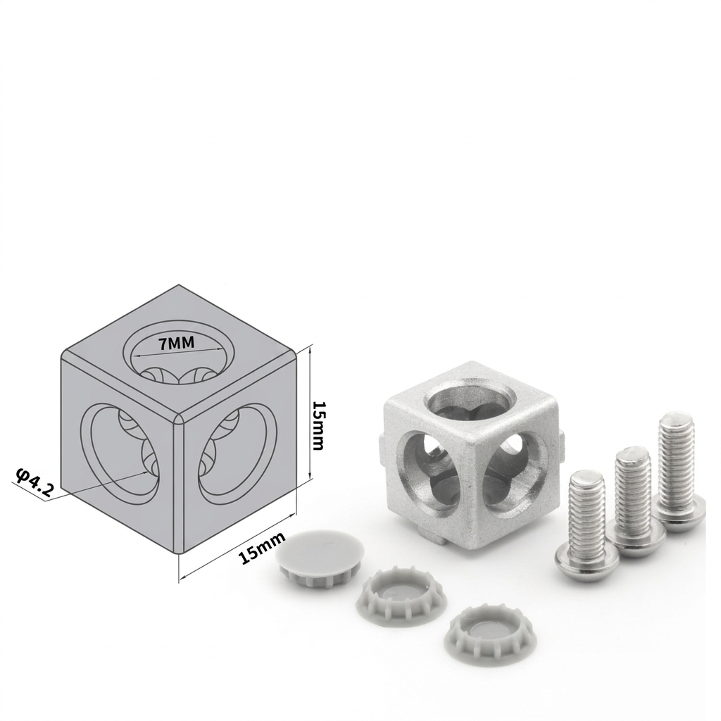 Aluminum Profile 2-Way &amp; 3-Way Cube Corner Connectors (1515 / 2020 / 3030 / 4040 Series)