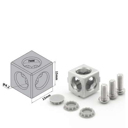 Aluminum Profile 2-Way &amp; 3-Way Cube Corner Connectors (1515 / 2020 / 3030 / 4040 Series)