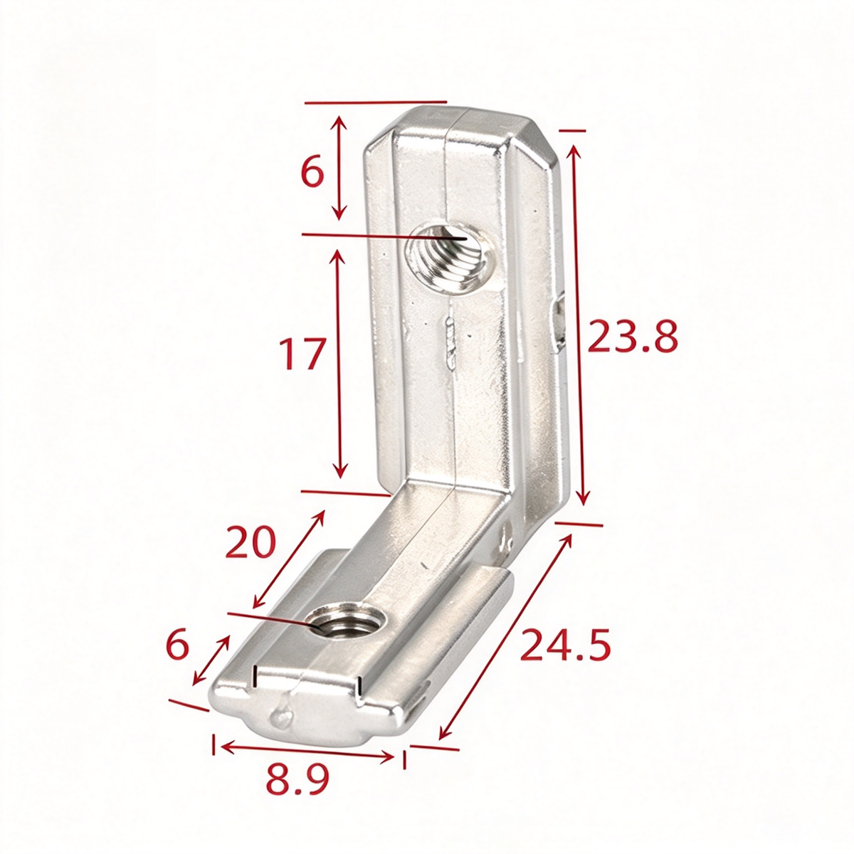 European Standard Inside Corner Bracket - Concealed L-Joint Connector for Aluminum Profiles (15 / 20 / 30 / 40 / 45 / 50 Series)