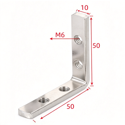 European Standard Inside Corner Bracket - Concealed L-Joint Connector for Aluminum Profiles (15 / 20 / 30 / 40 / 45 / 50 Series)