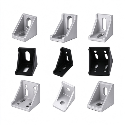 Heavy-Duty 90-Degree Aluminum Corner Bracket Connector for T-Slot Extrusions