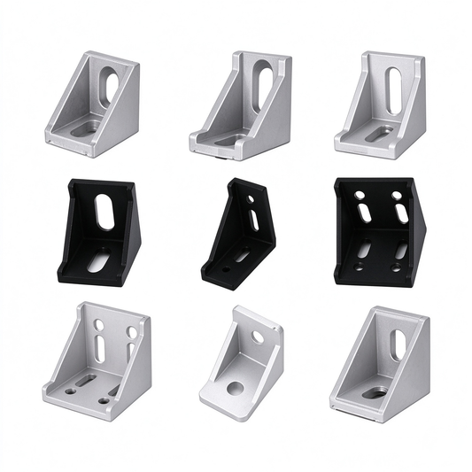 Heavy-Duty 90-Degree Aluminum Corner Bracket Connector for T-Slot Extrusions