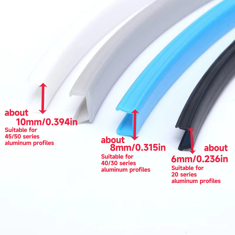 Soft PE Flat Slot Cover Strip for Aluminum Extrusion Profiles - Slot 6/8/10 (100m Roll)