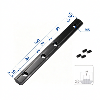 Inside Straight Line Connector for T-Slot Aluminum Extrusions - In-Line Profile Extension Joint