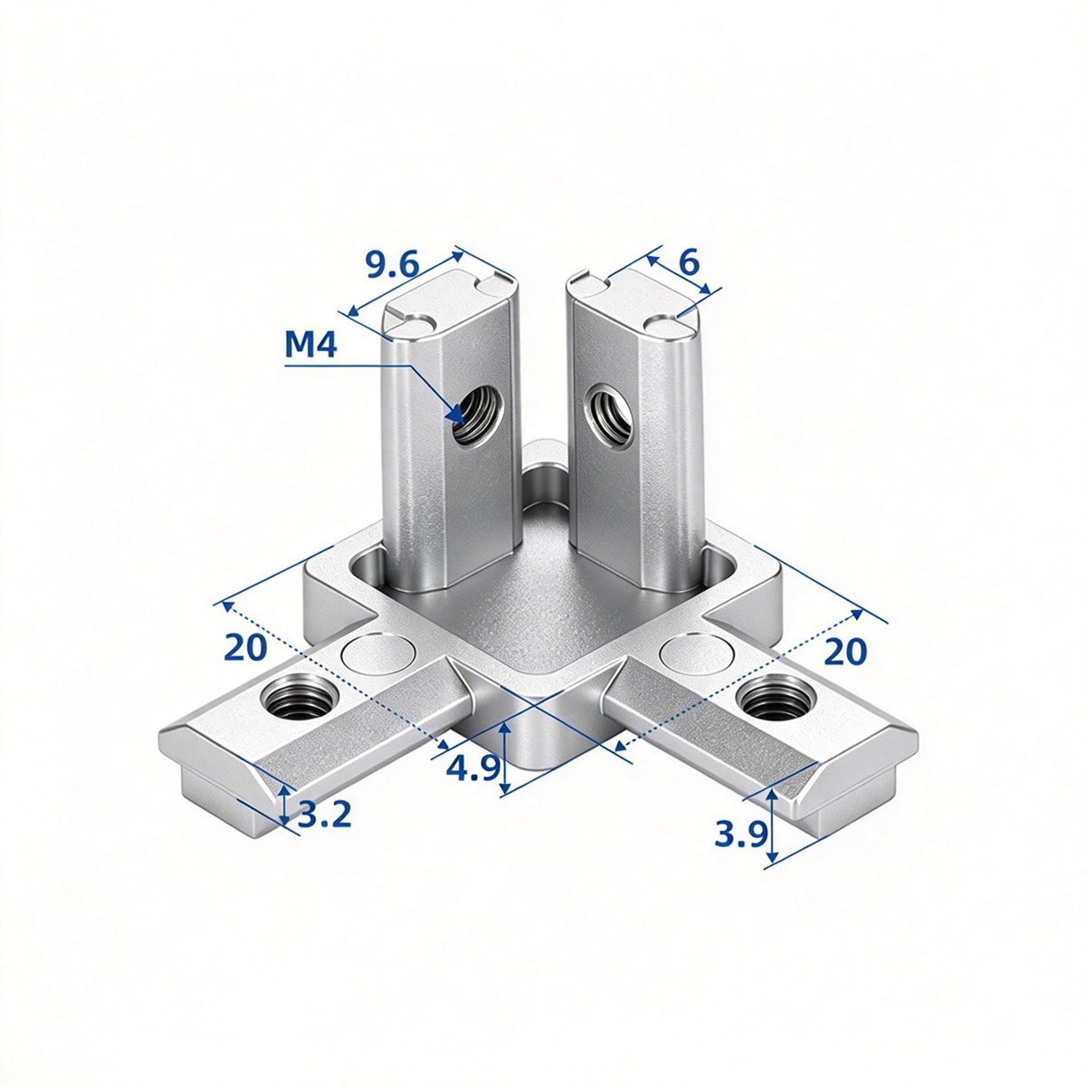 Aluminum Profile 2-Way &amp; 3-Way Cube Corner Connectors (1515 / 2020 / 3030 / 4040 Series)