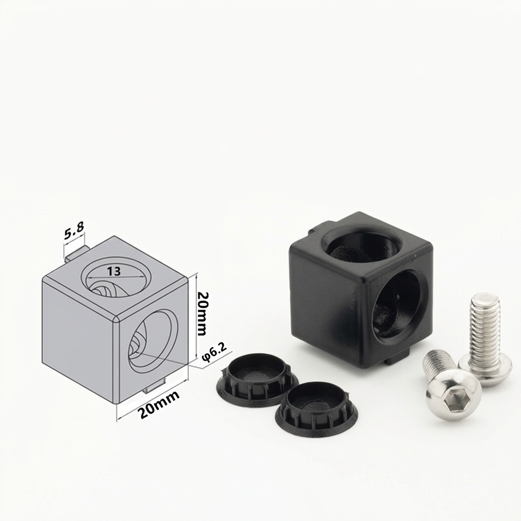 Aluminum Profile 2-Way &amp; 3-Way Cube Corner Connectors (1515 / 2020 / 3030 / 4040 Series)